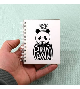 Panda Sevgisi Motto Tasarım Hediyelik Not Defteri