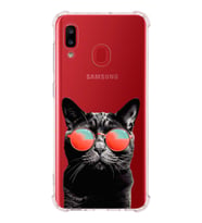 PrintiFy Samsung Galaxy A30 Uyumlu Kedi 3 Baskılı Şeffaf Köşe Korumalı Antişok Kılıf