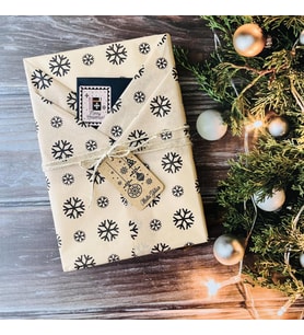 Kar Tanesi Desenli Pelur Kağıt , Yılbaşı Hediye Paketi, Pelur Kağıdı, Yeni Yıl Paketleme 10 Adet-KRTNSİ1