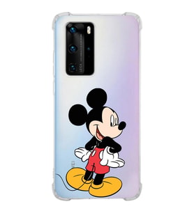 Huawei P40 Pro  Köşe Korumalı Antişok Kapak Mickey Mouse Tasarımlı Şeffaf  Kılıf