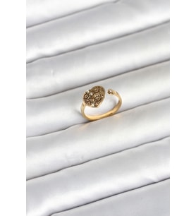 316L Çelik Gold Renk Kalp Model Kadın Yüzük TJ-BYK4172