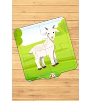 İlk Puzzle'ım 4 Parça Çiftlik Hayvanları Sevimli Keçi Yapboz