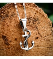 Gümüş Mini Çapa Kolye 925 Ayar Gümüş Küçük Boy Çapa Figürlü Unisex Kolye