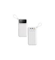 10000 mAh Powerbank Hızlı Şarj LED Göstergeli Taşınabilir Askılı Şarj Cihazı USB Type-C (Beyaz)