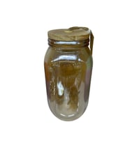Panalı Ahşap Kapaklı Kavanoz Amber 2150ml