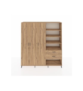 Hyperion Dolap 16 Raflı 2 Çekmeceli 3 Kapaklı 220x44x243 Çam-Çam/Çam