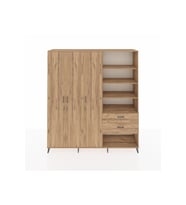 Hyperion Dolap 16 Raflı 2 Çekmeceli 3 Kapaklı 220x44x243 Çam-Çam/Çam