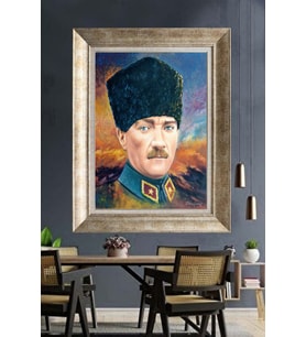 Gümüş Çerçeveli Atatürk Tablo za317