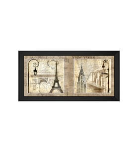 Manzara Temalı Kanvas Tablo 80 x 110 cm Siyah Çerçeve