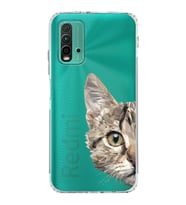 Xiaomi Redmi 9T  Kamera Korumalı Kapak Catface Tasarımlı Şeffaf  Kılıf