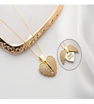 925 Ayar Gümüş Kişiye Özel Açılan Melek Kanatlı Kolye (Gold)