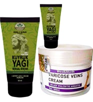 İbn-i Sina 3 Adet Kuyruk Yağı Dindirici Krem Kas Sırt Bel El Ayak Kullanım 50 ml + Varıcose Veins C
