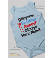Anneye Özel Sıfır Kollu Bebek Zıbını %100 Pamuk