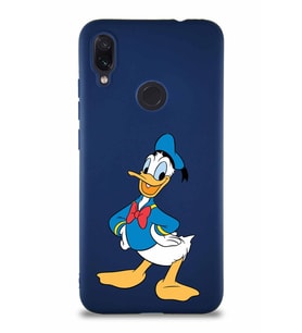 Xiaomi Redmi Note 7 Soft Premier Kapak Donald Duck-C Tasarımlı Silikon Kılıf - Lacivert (Şeffaf)