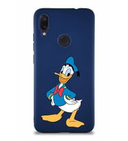 Xiaomi Redmi Note 7 Soft Premier Kapak Donald Duck-C Tasarımlı Silikon Kılıf - Lacivert (Şeffaf)
