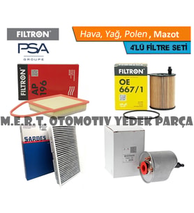 Citroen C4 1.6 e-HDi Filtre Bakım Seti 2011-2015