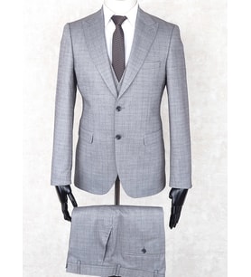 Jan Carlucci Slim Fit Sivri Yaka-Çift Yırtmaç Gri Drop 6 Yelekli Takım Elbise