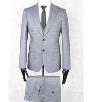 Jan Carlucci Slim Fit Sivri Yaka-Çift Yırtmaç Gri Drop 6 Yelekli Takım Elbise