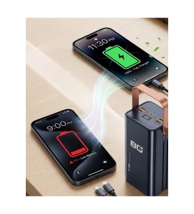 Ultra Güçlü Powerbank 80000 mAh Çoklu Cihaz Şarj Destekli LED Ekranlı Taşınabilir Batarya