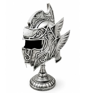 Fantastik Tasarımlı Miğfer Biblosu - Metal - 53x20 cm Dekoratif Obje