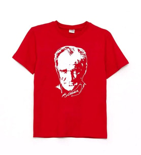 Atatürk Baskılı Kısa Kollu Bisiklet Yaka Çocuk Tişört 7-8 Yaş