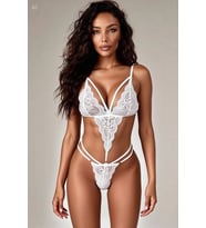 Mulvxbrf Brf02 Kadın Beyaz Cut-Out Detaylı Dantel Dokulu Premium Body (Mulvix)