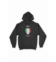 Bolonya İtalya Bayraklı Kalpli Siyah Sweatshirt Hoodie