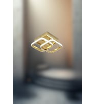 Purella Ledli Plafonyer Avize - Oturma Odası, Salon Mutfak Uyumlu Avize (Gold)
