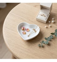 GÜRAL PORSELEN Kalp 8 cm Çok Amaçlı Çerez,Çikolata,Sos Tabağı