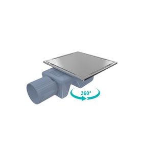 VALTEMO INOX-S TRENDY YAN ÇIKIŞLI YER SÜZGECİ 50 15X15 (Gri)