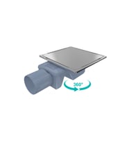 VALTEMO INOX-S TRENDY YAN ÇIKIŞLI YER SÜZGECİ 50 15X15 (Gri)