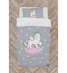 MEKTA HOME BEBEK VE ÇOCUK ODASI Seksekli Unicorn Desenli Nevresim Takımı