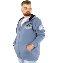 Mode XL Erkek Sweat Kapşonlu Fermuarlı You Earn 22521 Mavi