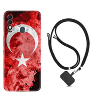 Tecno Spark 8T Kılıf Resimli Boyun Askılı İpli Desenli Silikon Şanlı Türk Bayrağı 3 1395