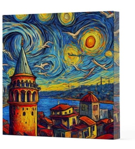 Van Gogh 5 Galata - Çizgisiz Yan Boyamalı Defter