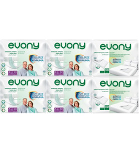 Evony Hasta Bezi Yetişkin Bel Bantlı Tekstil Yüzey Ekstra Büyük 120 Adet+Yatak Koruyucu Örtü 60 Adet