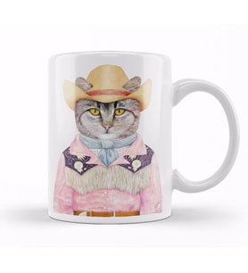 Süslü Kedi Cats Kupa Bardak Porselen