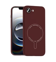 Lexroo iPhone 17E Kılıf M-Safe Şarj Özellikli Kamera Korumalı Elio Sert PC Kılıf - Bordo