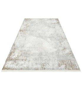 Makine Kaymaz Yıkanabilir Bej Eskitme Triko Salon Mutfak Halısı Koridor Halısı Yolluk 5 grey beige