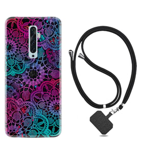 Oppo Reno 2Z 4 Lite 4 Pro 5 6 7 A31 Kılıf Boyun Askılı Silikon Colurful Mandala 1667