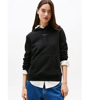 Tommy Hilfiger TJW Normal Kesim Linear Kapüşonlu Kadın Siyah Sweatshirt DW0DW21963BDS