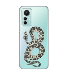Xiaomi Mi 12 Lite Uyumlu Yılan Desenli Şeffaf Telefon Kılıfı