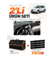 e-biz SUBARU TRIBECA (2005-2014) Uyumlu Torpido Örtüsü + Deri Çanta - Siyah-Kahverengi - SU007