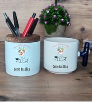 Pilot Hediye Sepeti Kupa Bardak T Kulplu, Kalemlik Hediyeleri Pilota  Hediye (Model 2)
