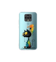 Tecno Camon 16 ile Uyumlu Splash Kedi Tasarımlı Şeffaf Silikon Kılıf