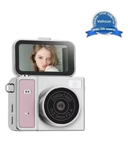 2k Mini Dijital Retro Video Kamera Flaşlı Dijital Vlog Mini Fotoğraf Makinesi Türkçe Menü Pembe