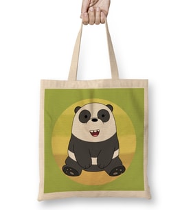 Panda Bear 02 Bez Çanta Uzun Saplı