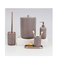By Selim Lydia Taupe 5 Parça Polyester Banyo Seti