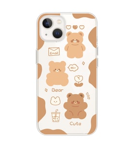 Iphone 14 Plus Uyumlu Cute Bear Tasarımlı Şeffaf Telefon Kılıfı