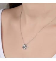 SWAROVSKİ TAŞLI PAPATYA 925 AYAR GÜMÜŞ KOLYE